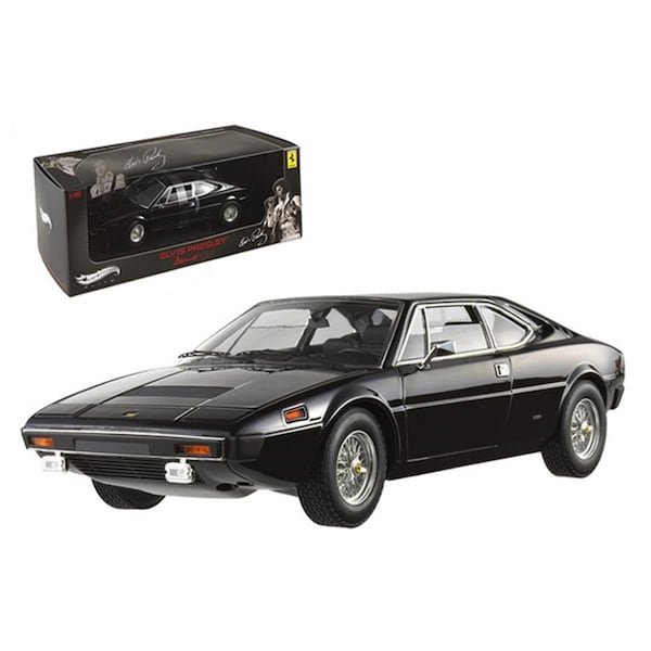 Hot Wheels Ferrari Dino 308 GT4 Elvis Presley Owned Black Elite Edition 1-18 Diecast Model Car V7425 - main